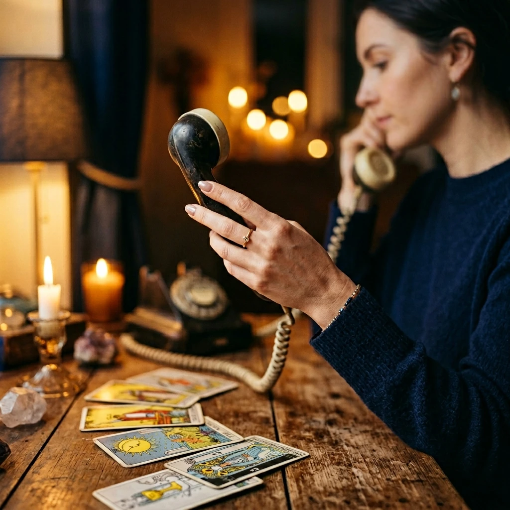 Consultation de voyance par téléphone, ambiance feutrée aux bougies